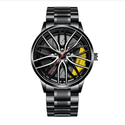 Metallic Car Wheel Watch