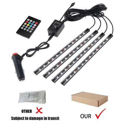 LED Ambient Lighting Strips for Car Footwells